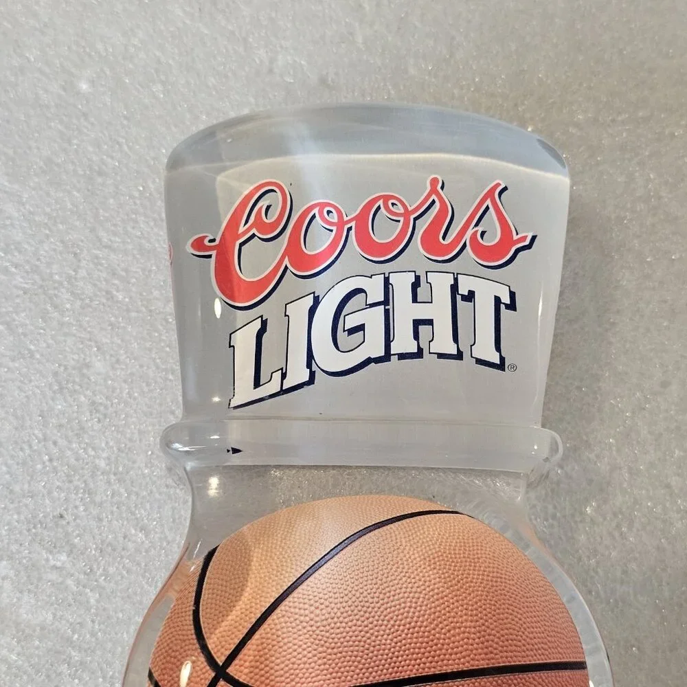 COORS‎ LIGHT BASKETBALL Beer Tap Handle Clear Acrylic NBA NCAA Man Cave Garage